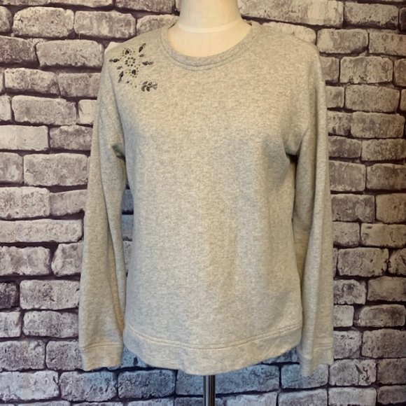 The Limited Tops - The Limited Gray L-Sleeve Sweatshirt Size M